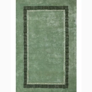Green modern handmade rug
