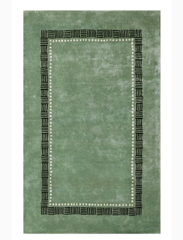 Green modern handmade rug
